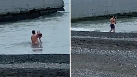 Житель Сочи, купавший детей зимой в море, объяснил свои действия