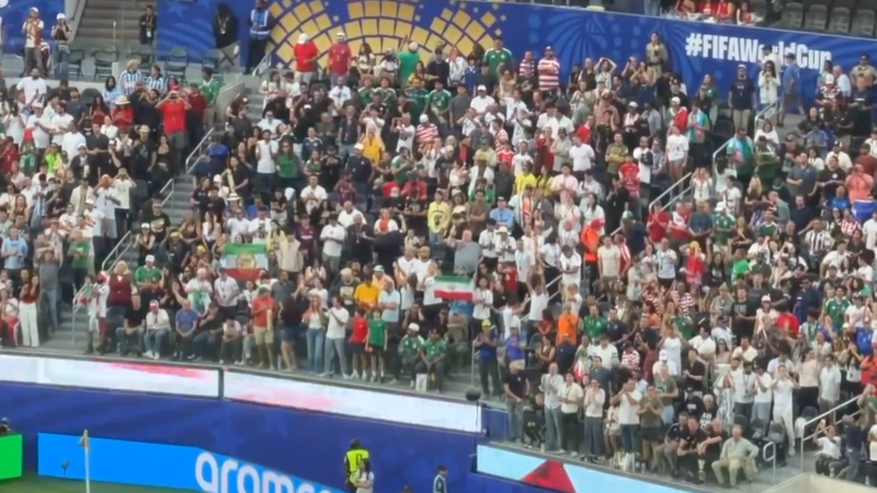 Фанаты с запрещенным ФИФА флагом Ирана не сталкиваются с противодействием
