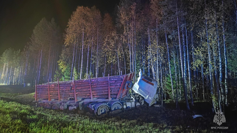 Водители столкнувшихся под Архангельском лесовоза и микроавтобуса погибли